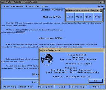 Screenshot of the Erweis web browser