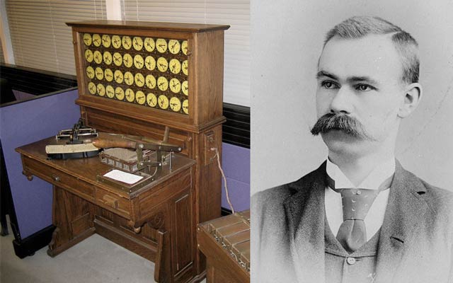 Herman Hollerith and his Hollerith tabulating machine
